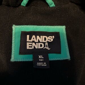 Lands' End Black and Teal Squall Waterproof Jacket